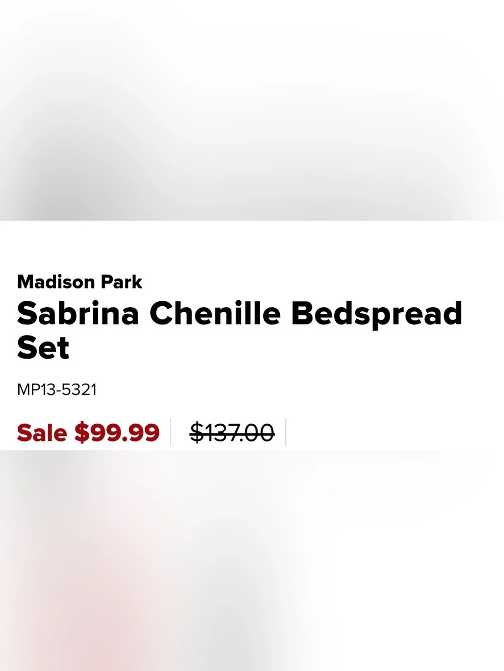 Madison Park White Sabrina Chenille Bedspread Set Size King